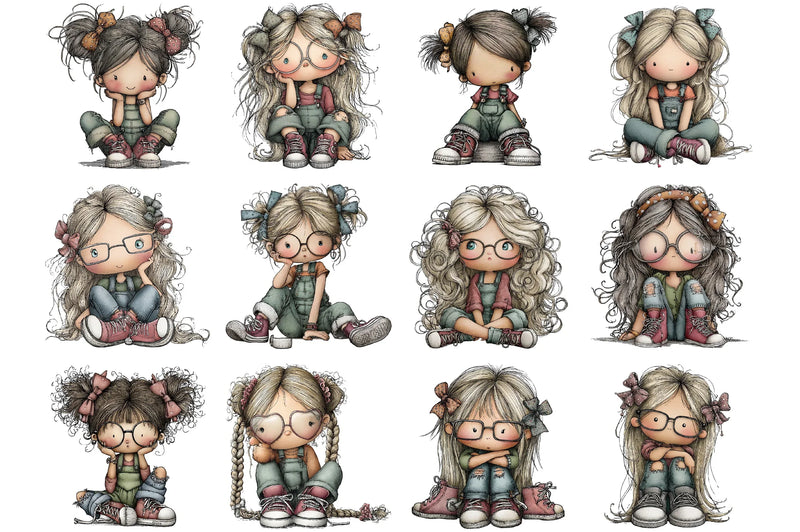Modern Girl Clipart Bundle - CraftNest - Digital Crafting and Art