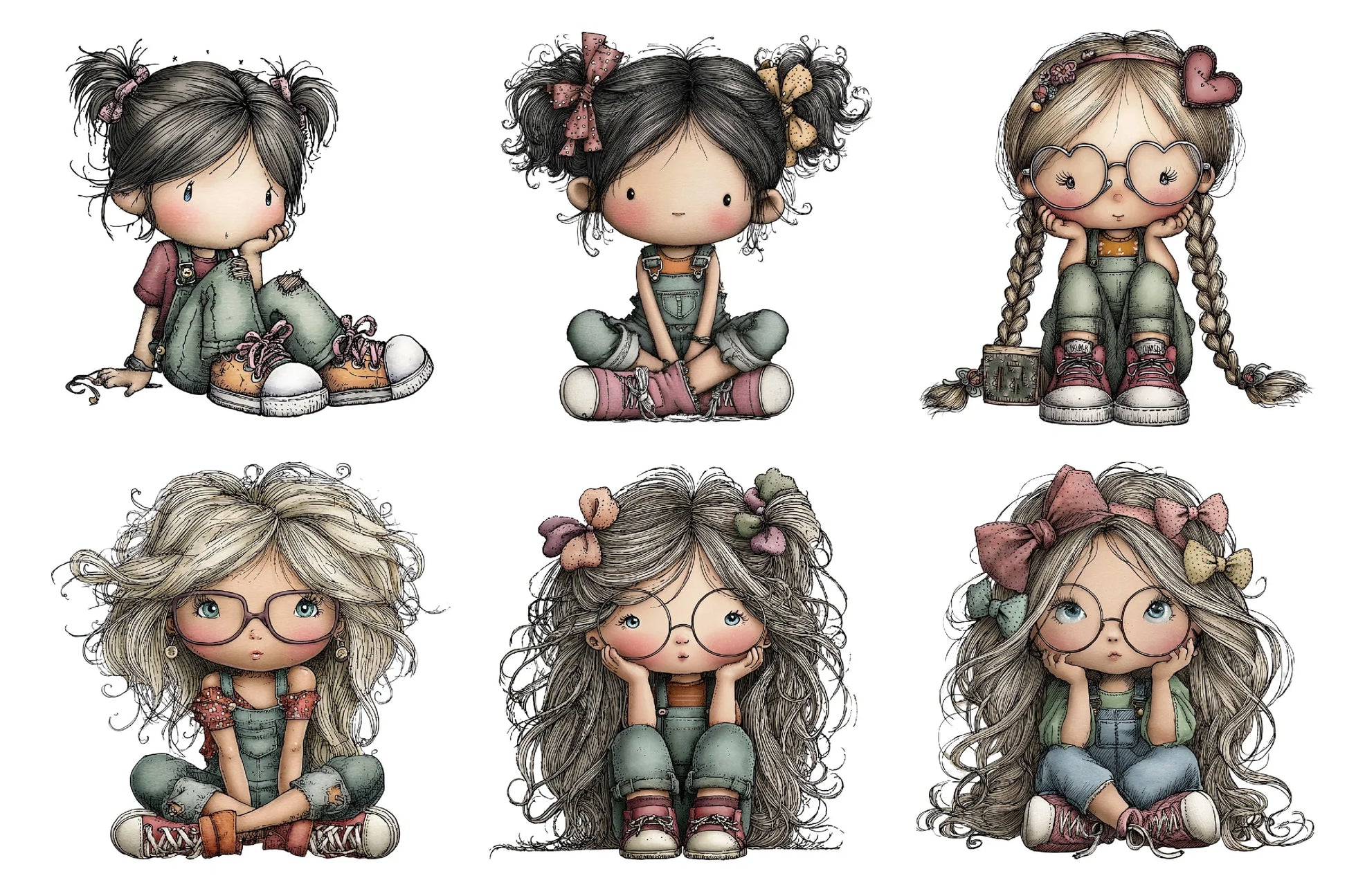Modern Girl Clipart Bundle - CraftNest - Digital Crafting and Art