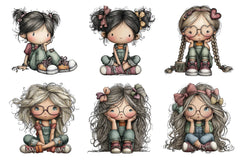 Modern Girl Clipart Bundle - CraftNest - Digital Crafting and Art