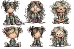 Modern Girl Clipart Bundle - CraftNest - Digital Crafting and Art