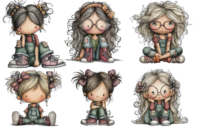 Modern Girl Clipart Bundle - CraftNest - Digital Crafting and Art