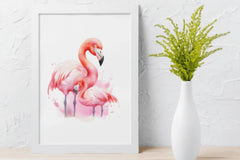 Adorable Mom and Baby Flamingos Clipart Bundle - CraftNest - Digital Crafting and Art