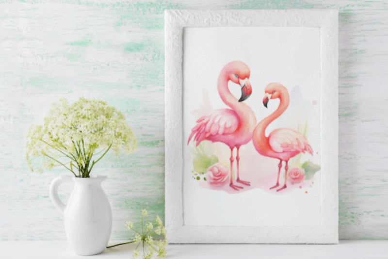 Adorable Mom and Baby Flamingos Clipart Bundle - CraftNest - Digital Crafting and Art