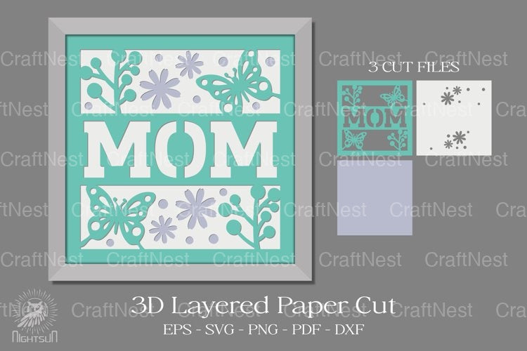 Mom 3D Shadow Box Clipart Bundle - CraftNest - Digital Crafting and Art