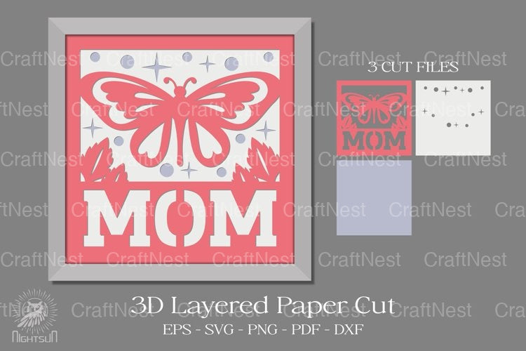 Mom 3D Shadow Box SVG Bundle - CraftNest - Digital Crafting and Art