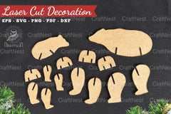 Mom and Baby Bear Laser Cut Home Decor Clipart Bundle - CraftNest - Digital Crafting and Art