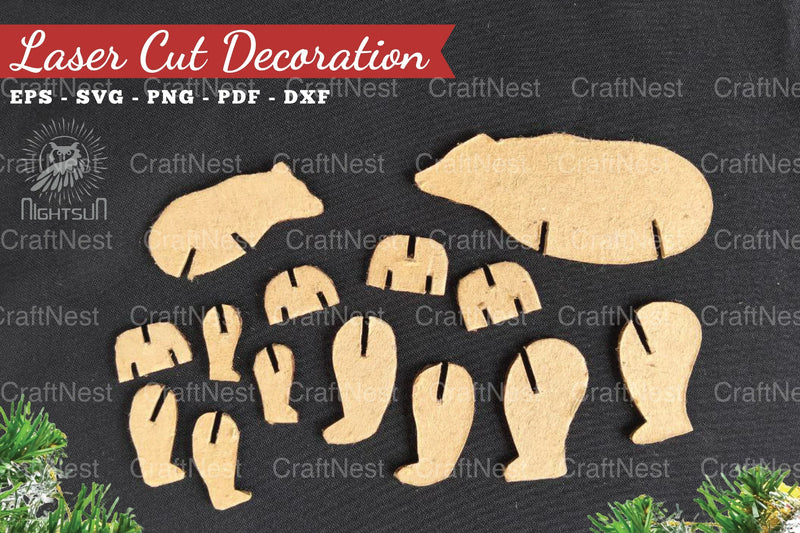 Mom and Baby Bear Laser Cut Home Decor Clipart Bundle - CraftNest - Digital Crafting and Art