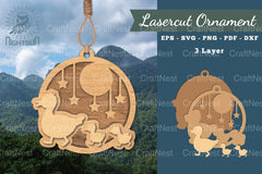 Mom and Baby Duck Laser Cut Ornament Clipart Bundle - CraftNest - Digital Crafting and Art