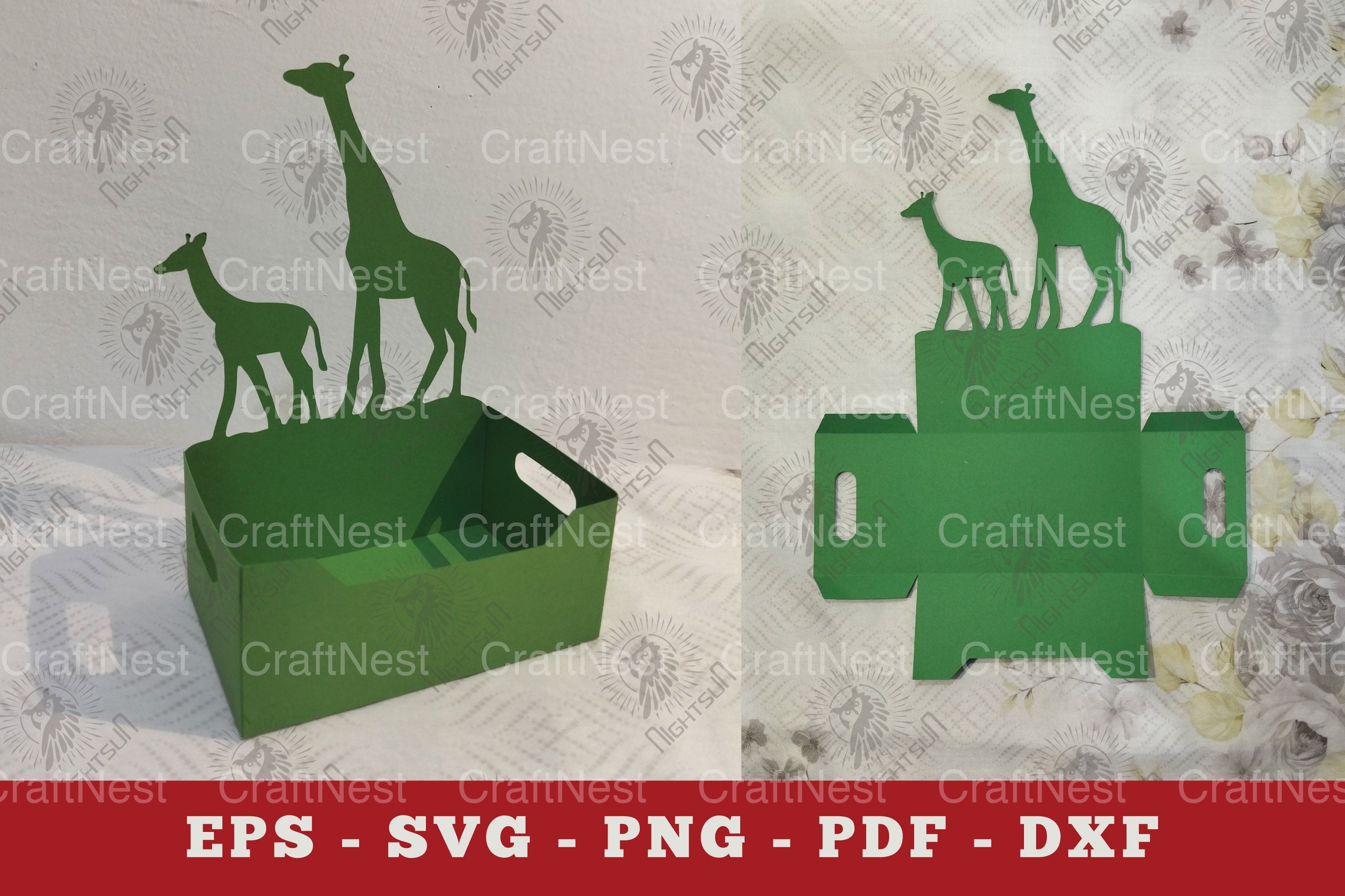 Mom and Baby Giraffe Papercut Display Clipart Bundle - CraftNest - Digital Crafting and Art