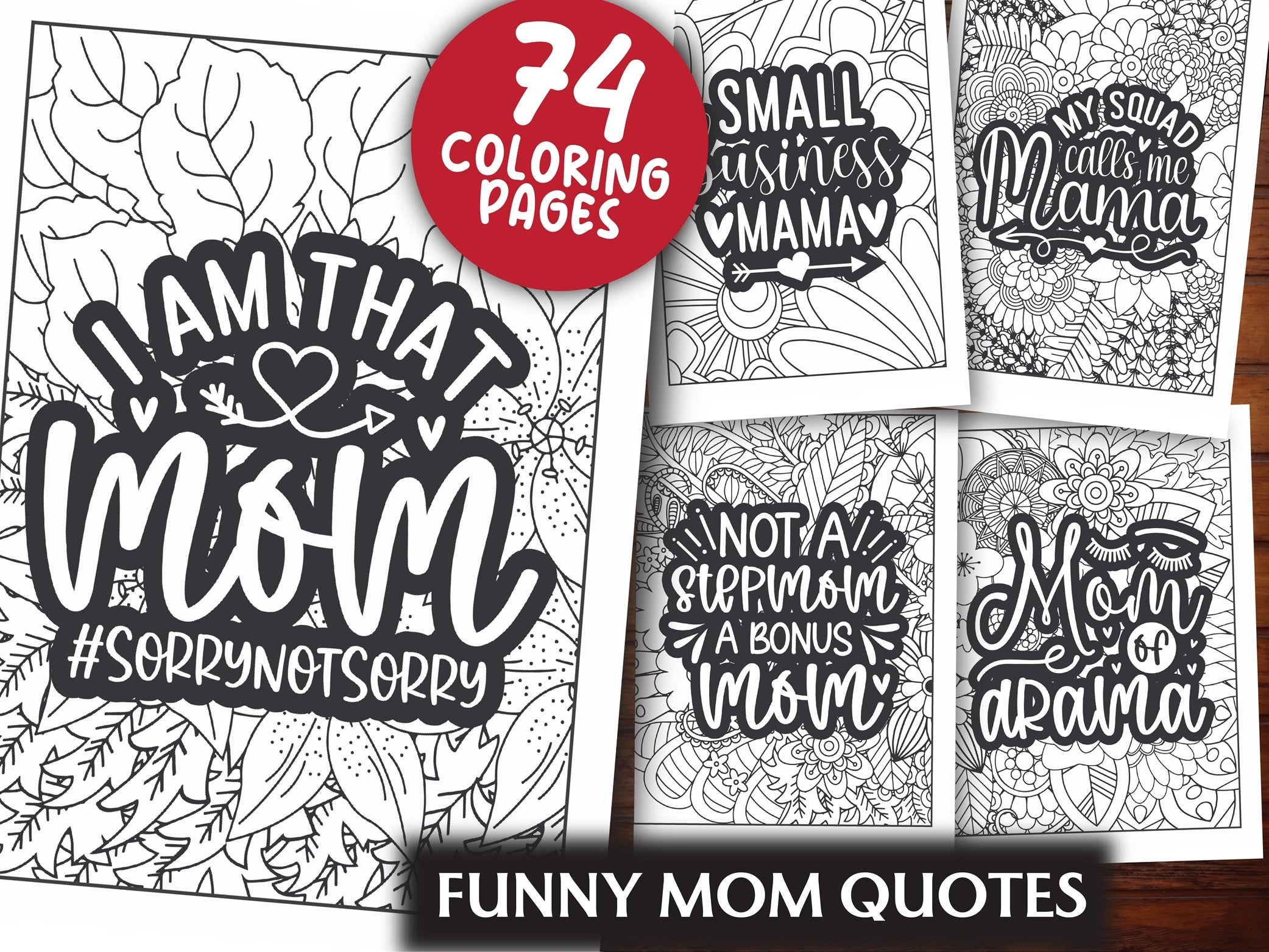 Funny Mom Quotes Coloring Book - CraftNest - Digital Crafting and Art
