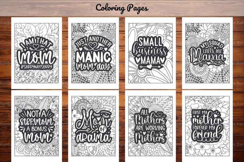 Funny Mom Quotes Coloring Book - CraftNest - Digital Crafting and Art