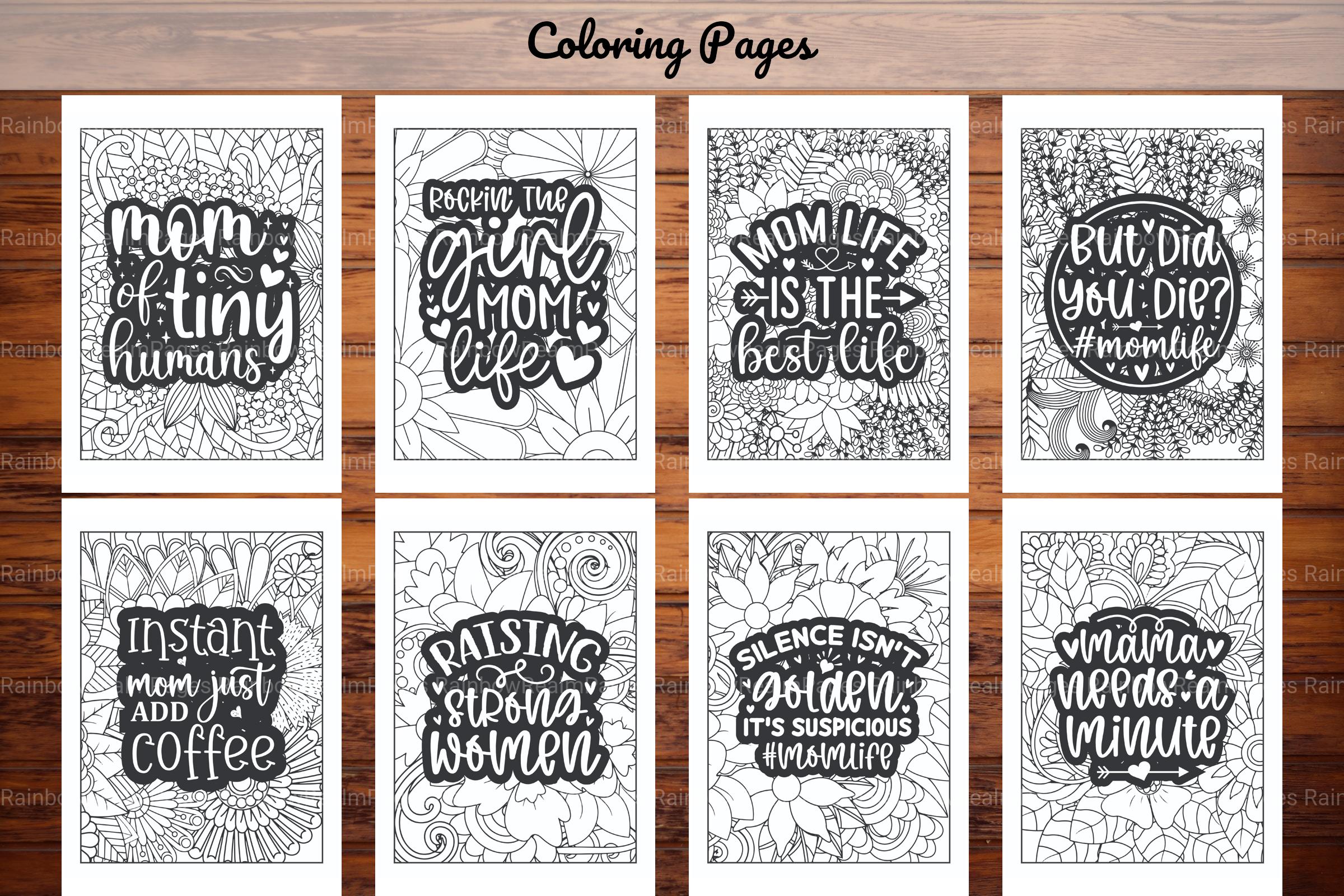 Funny Mom Quotes Coloring Book - CraftNest - Digital Crafting and Art