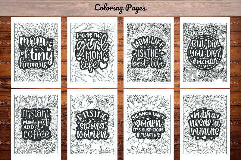 Funny Mom Quotes Coloring Book - CraftNest - Digital Crafting and Art