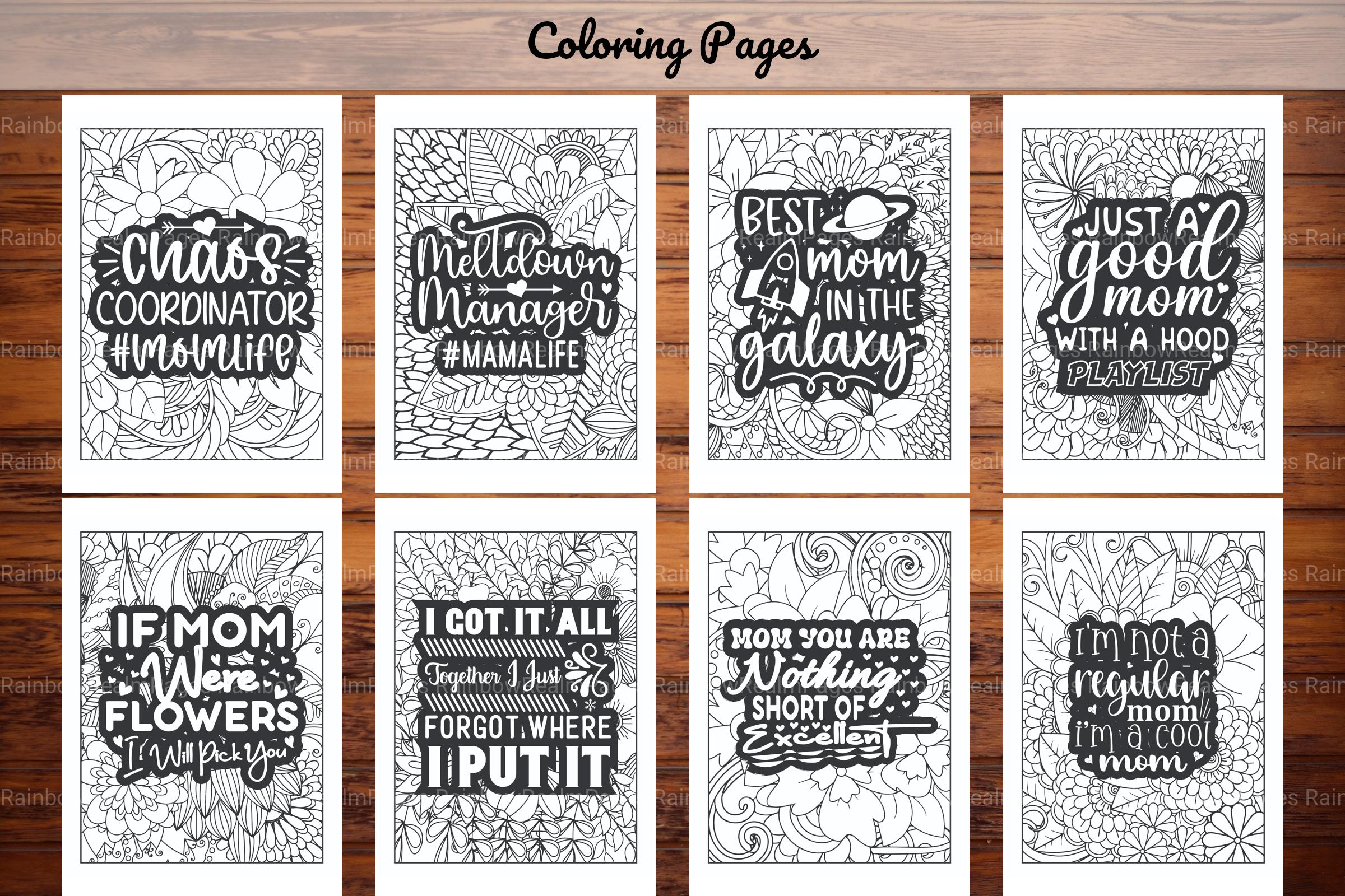 Funny Mom Quotes Coloring Book - CraftNest - Digital Crafting and Art