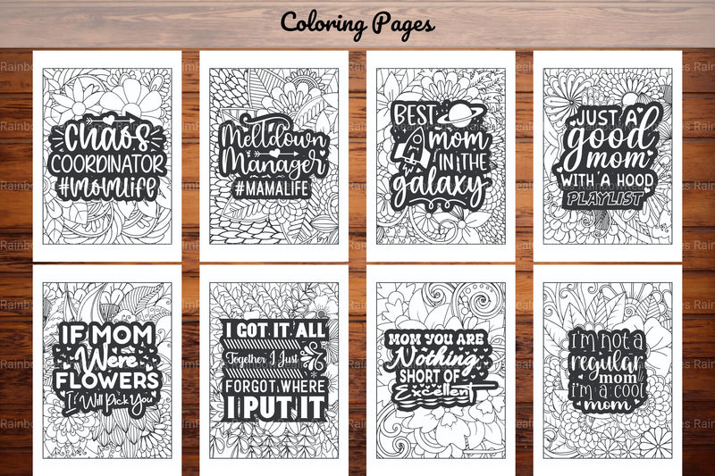 Funny Mom Quotes Coloring Book - CraftNest - Digital Crafting and Art
