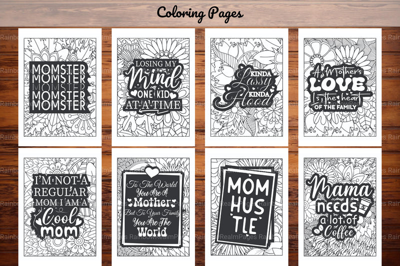 Funny Mom Quotes Coloring Book - CraftNest - Digital Crafting and Art
