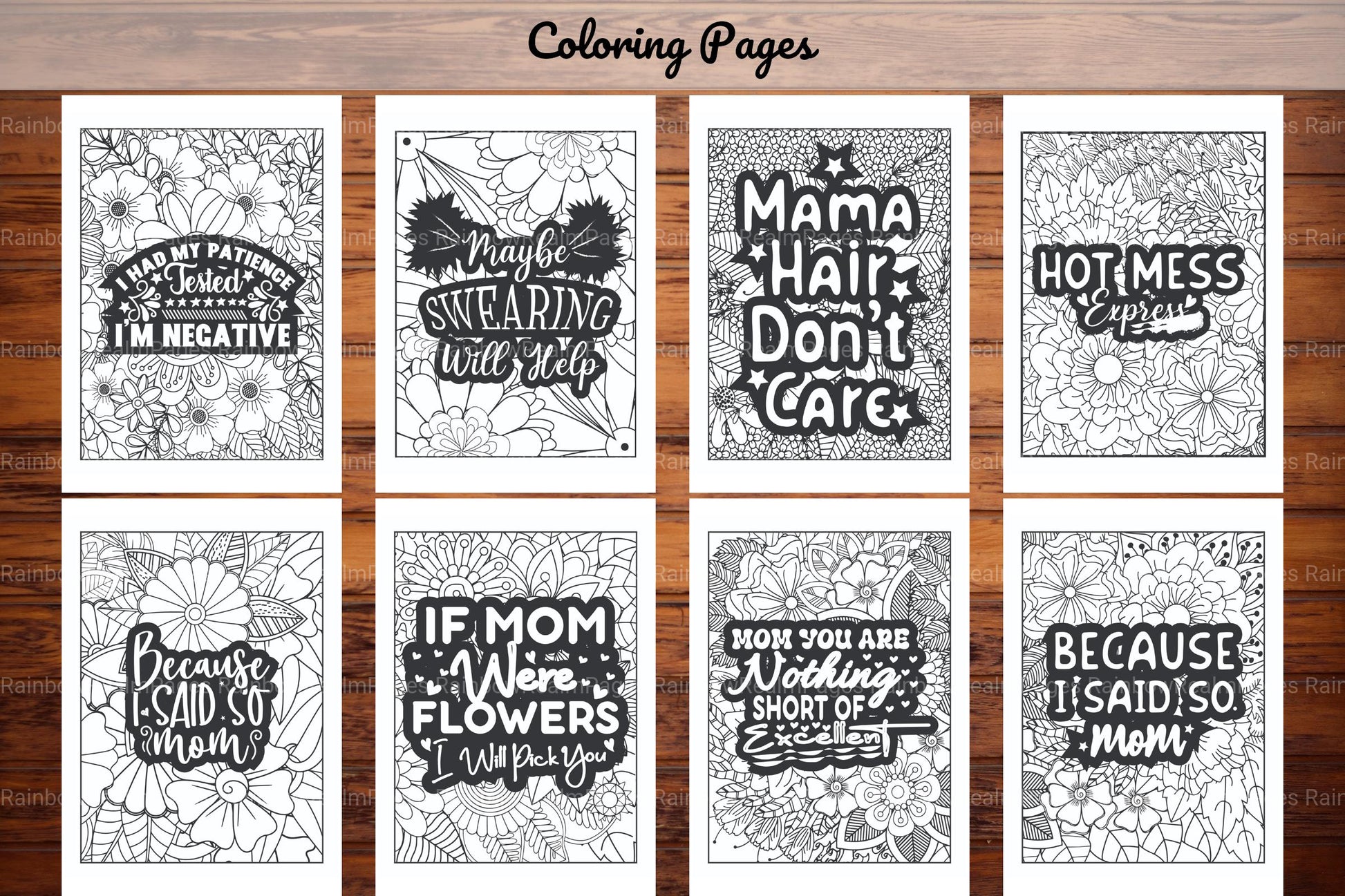 Funny Mom Quotes Coloring Book - CraftNest - Digital Crafting and Art