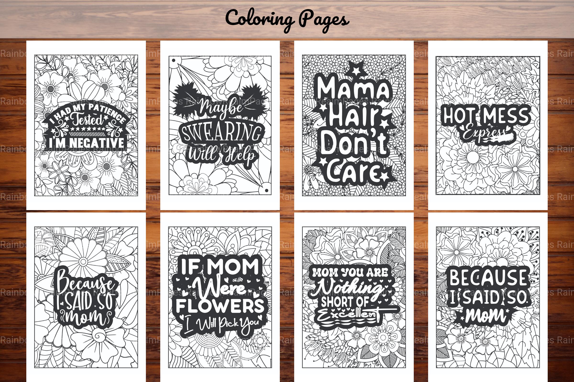 Funny Mom Quotes Coloring Book - CraftNest - Digital Crafting and Art