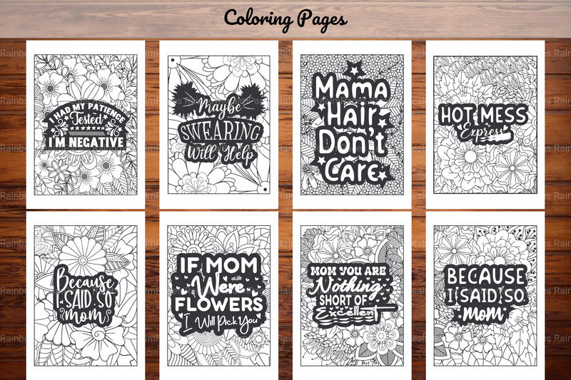 Funny Mom Quotes Coloring Book - CraftNest - Digital Crafting and Art
