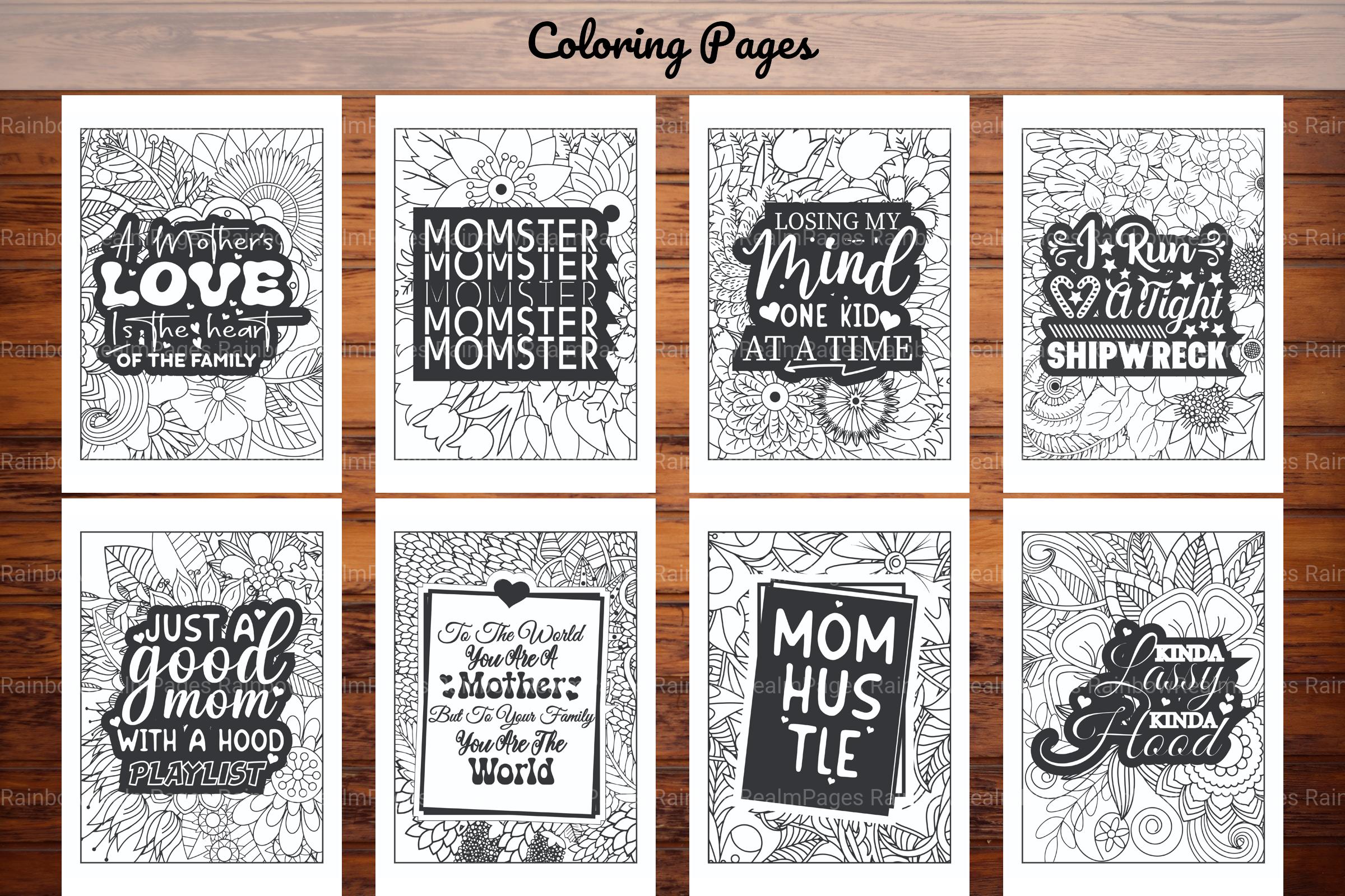 Funny Mom Quotes Coloring Book - CraftNest - Digital Crafting and Art