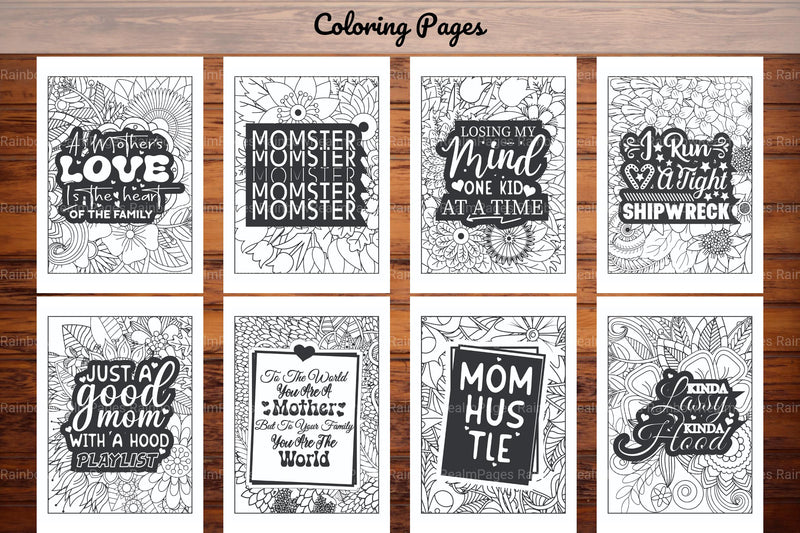 Funny Mom Quotes Coloring Book - CraftNest - Digital Crafting and Art