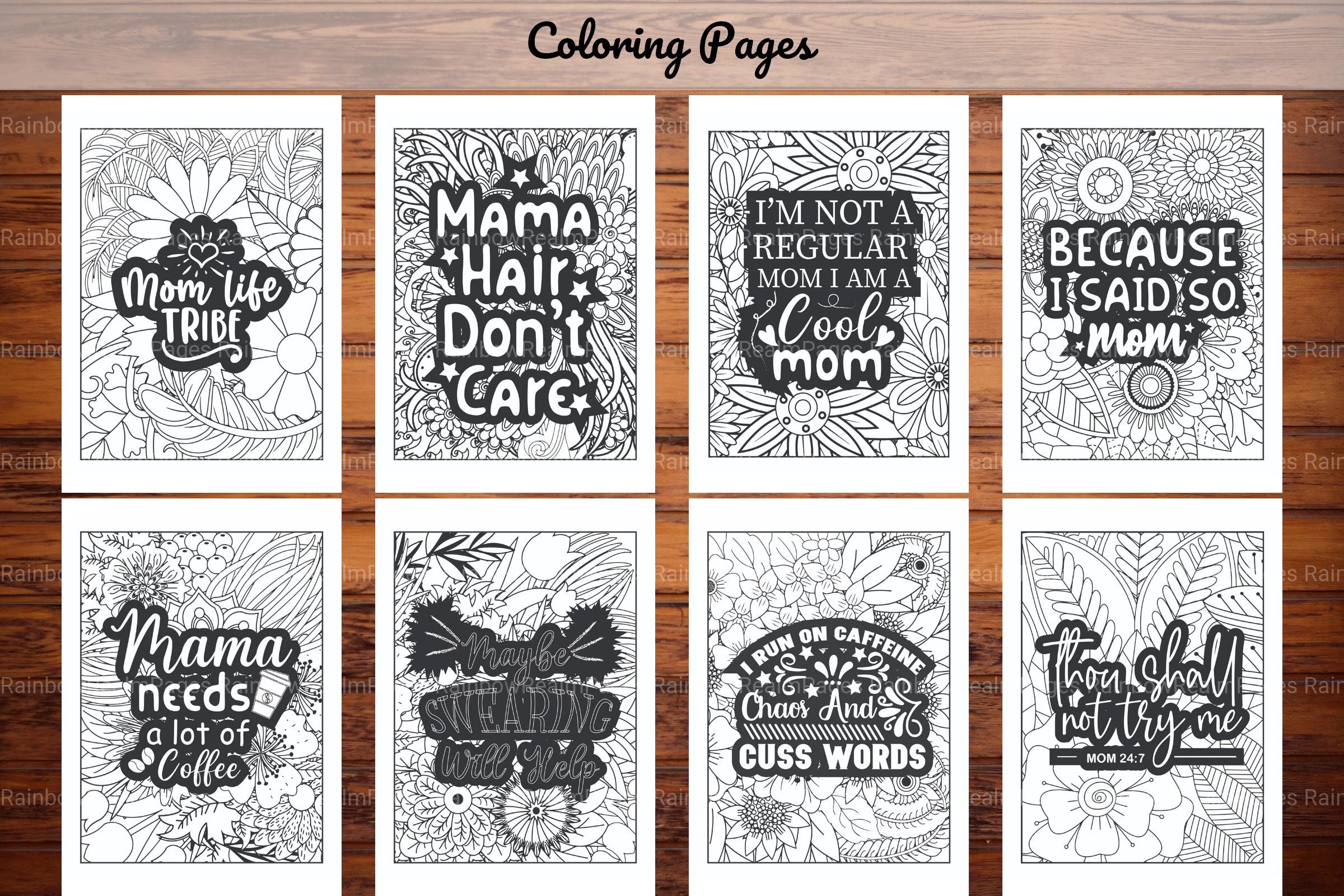 Funny Mom Quotes Coloring Book - CraftNest - Digital Crafting and Art