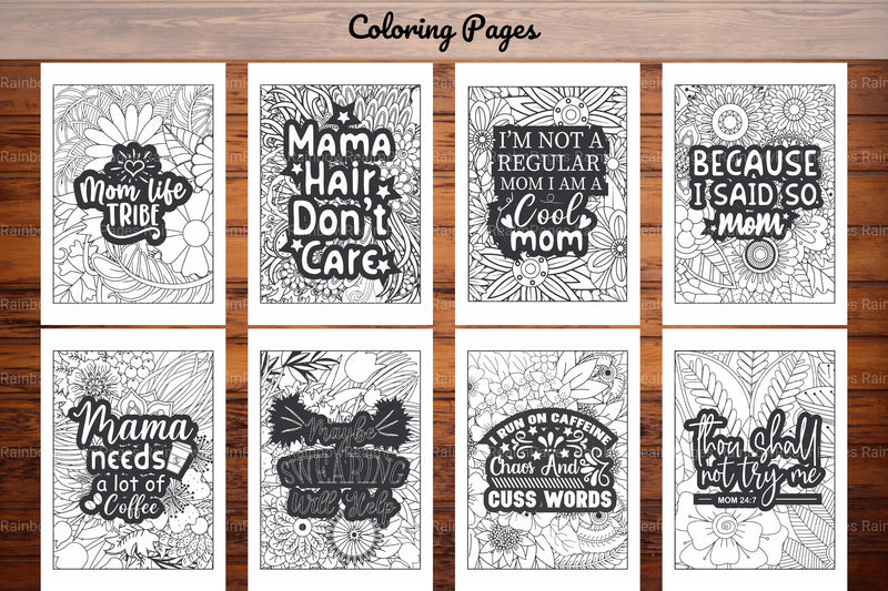 Funny Mom Quotes Coloring Book - CraftNest - Digital Crafting and Art