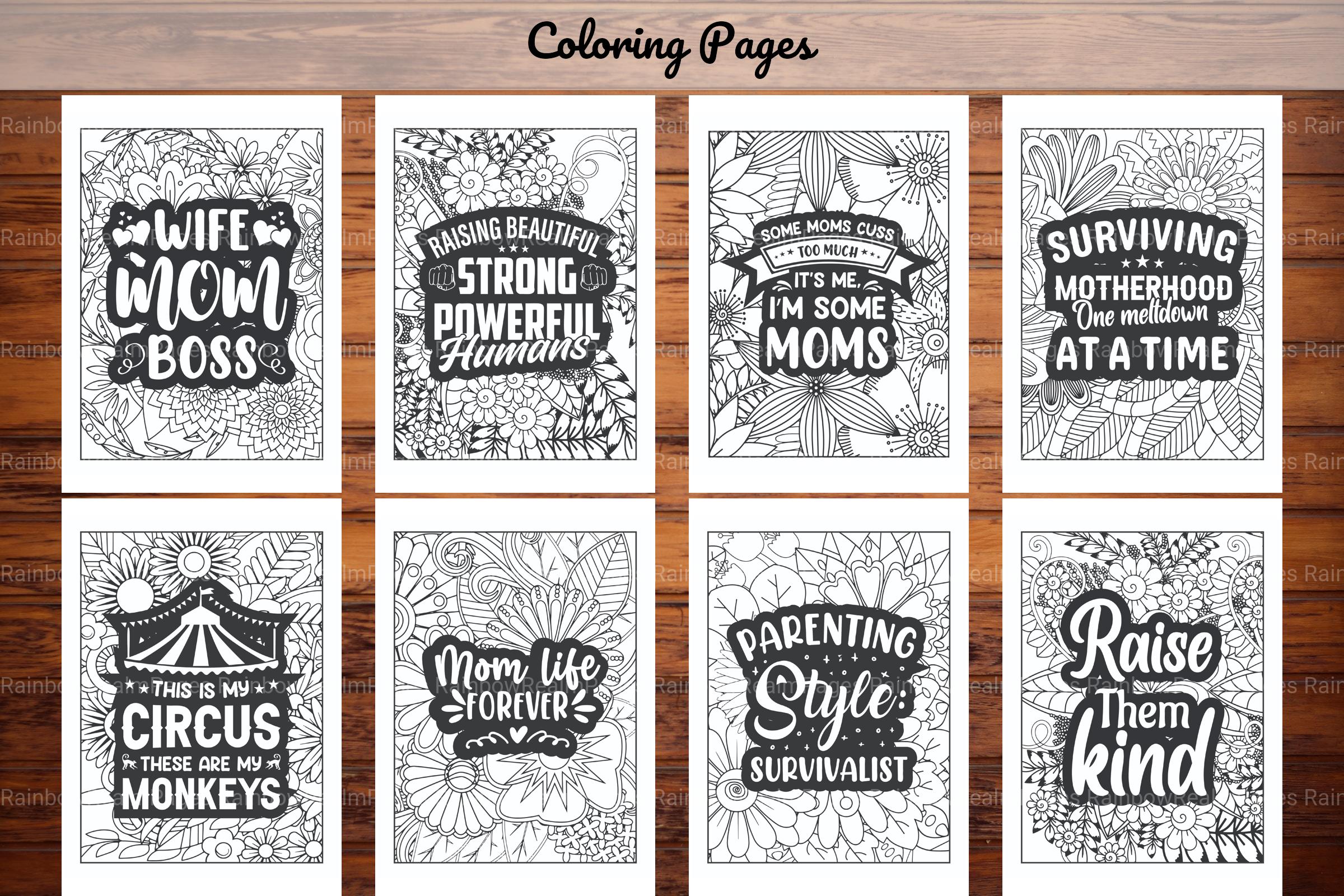 Funny Mom Quotes Coloring Book - CraftNest - Digital Crafting and Art