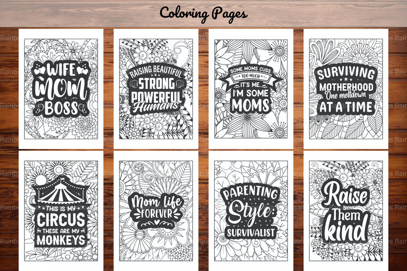 Funny Mom Quotes Coloring Book - CraftNest - Digital Crafting and Art