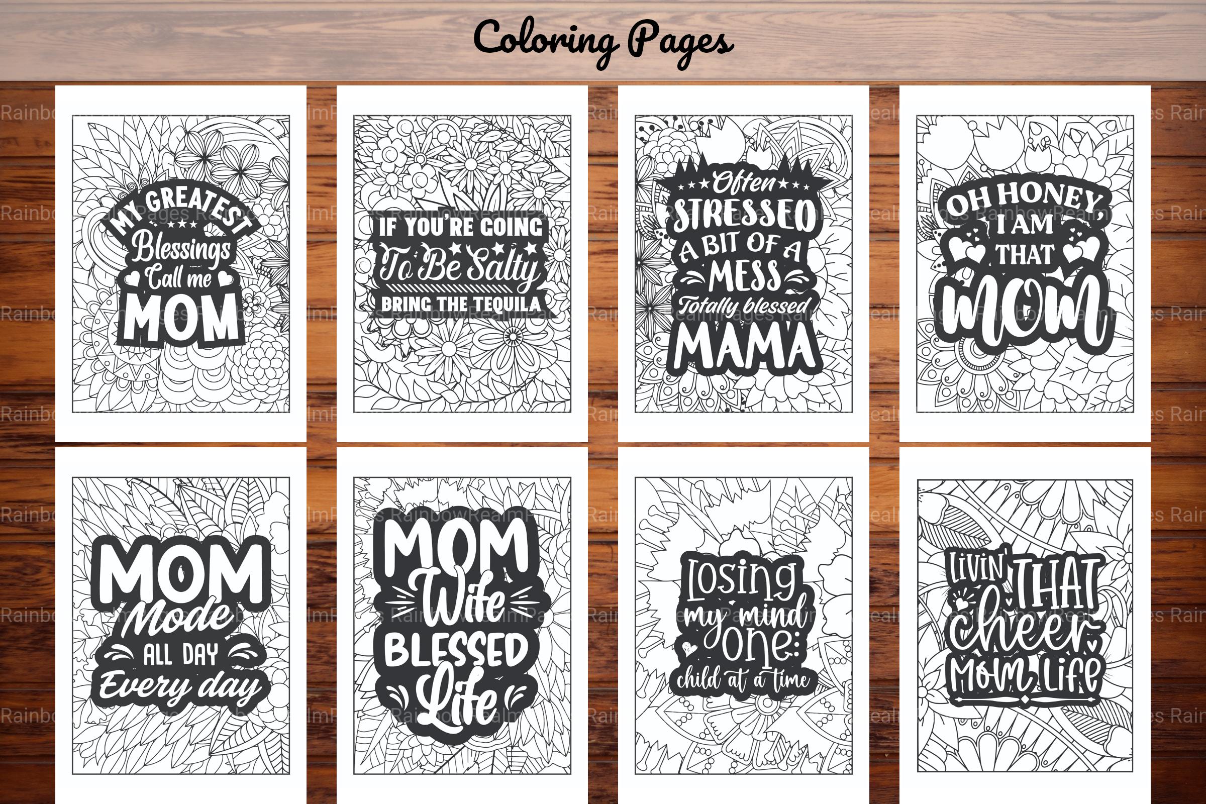 Funny Mom Quotes Coloring Book - CraftNest - Digital Crafting and Art