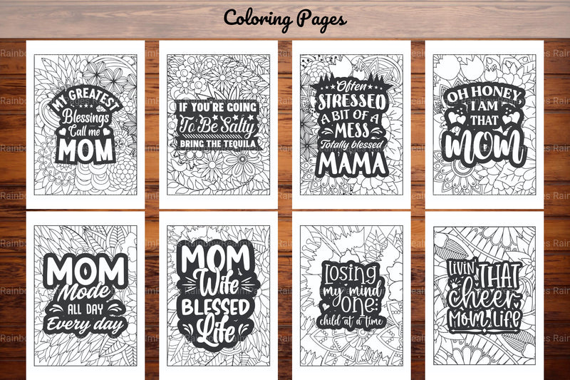 Funny Mom Quotes Coloring Book - CraftNest - Digital Crafting and Art