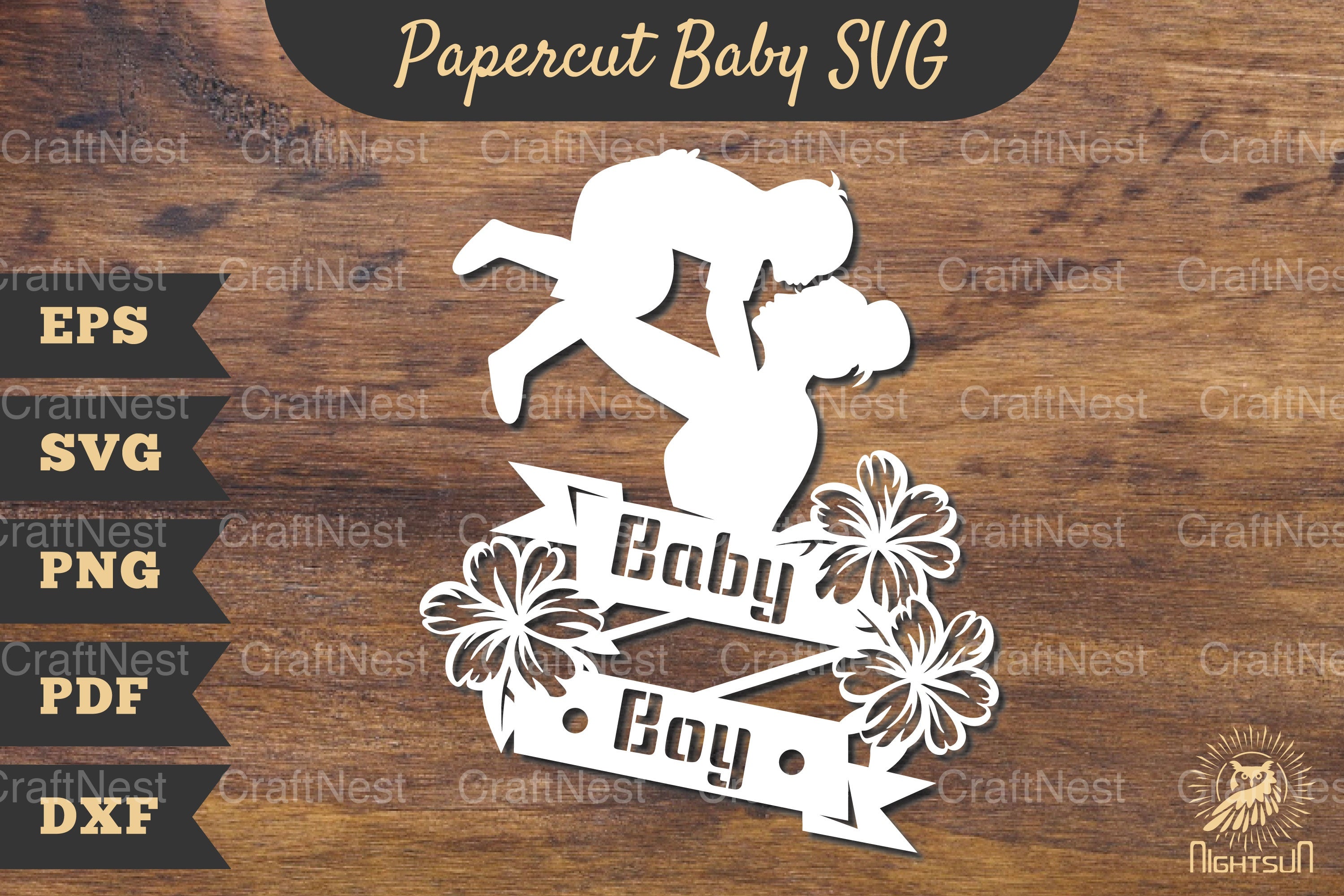 Mom and Baby Boy Papercut SVG Bundle - CraftNest - Digital Crafting and Art