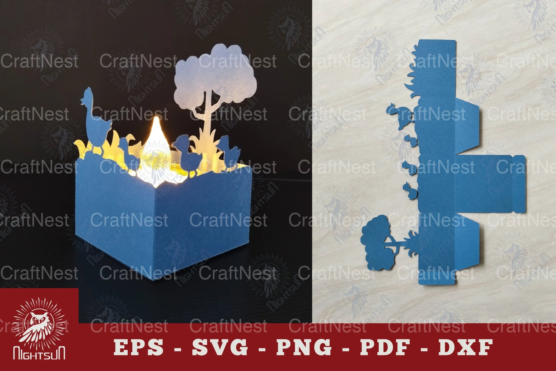 Mom and Baby Duck Papercut Lantern Clipart Bundle - CraftNest - Digital Crafting and Art