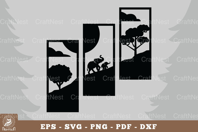 Mom and Baby Elephant Home Decor Clipart Bundle - CraftNest - Digital Crafting and Art