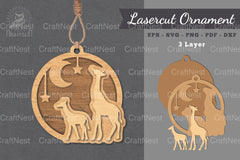 Mom and Baby Giraffe Laser Cut Ornament Clipart Bundle - CraftNest - Digital Crafting and Art