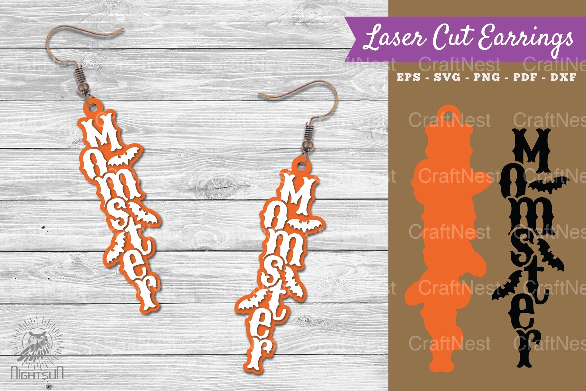 Momster Laser Cut Earrings SVG Bundle - CraftNest - Digital Crafting and Art