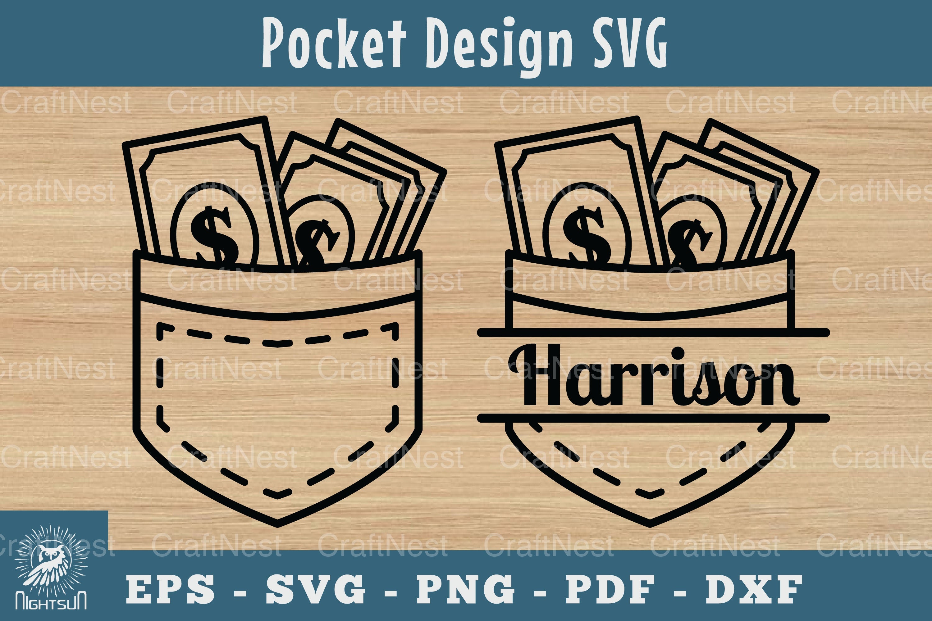 Money in Pocket Silhouette Clipart Bundle - CraftNest - Digital Crafting and Art