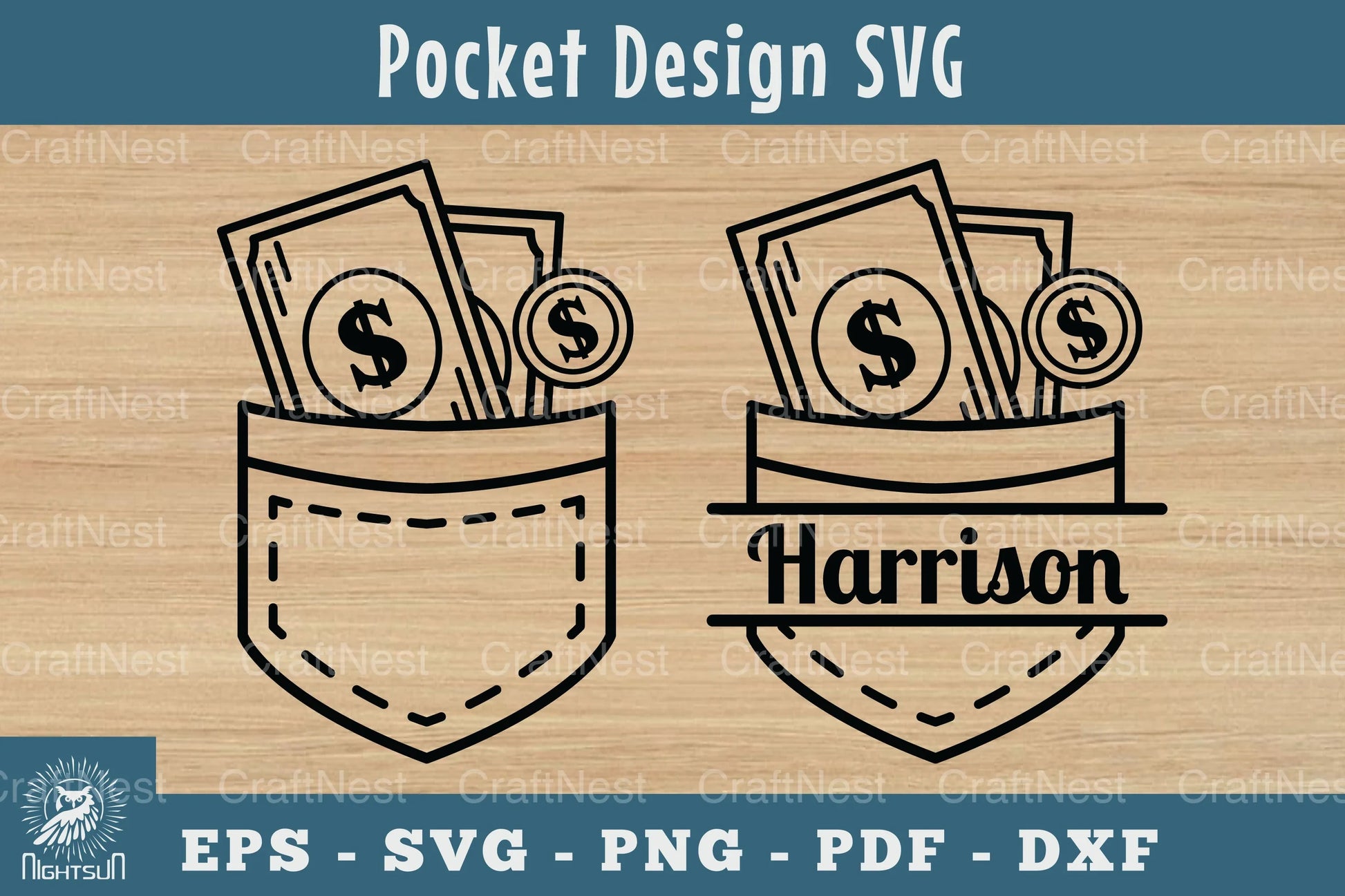 Money in Pocket Silhouette Design Clipart Bundle - CraftNest - Digital Crafting and Art