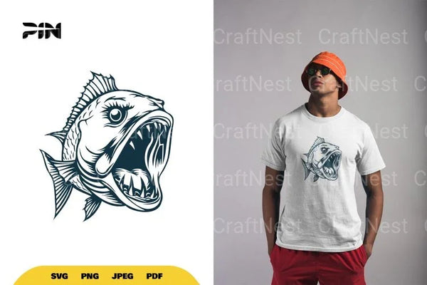 Monster Fish Illustration Clipart Bundle