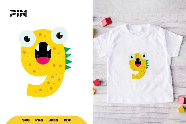 Monster Number Nine SVG Bundle - CraftNest - Digital Crafting and Art