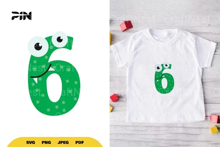 Monster Number Six SVG Bundle - CraftNest - Digital Crafting and Art