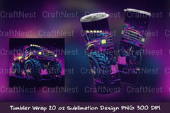 Vibrant Car Tumbler Wrap - CraftNest - Digital Crafting and Art