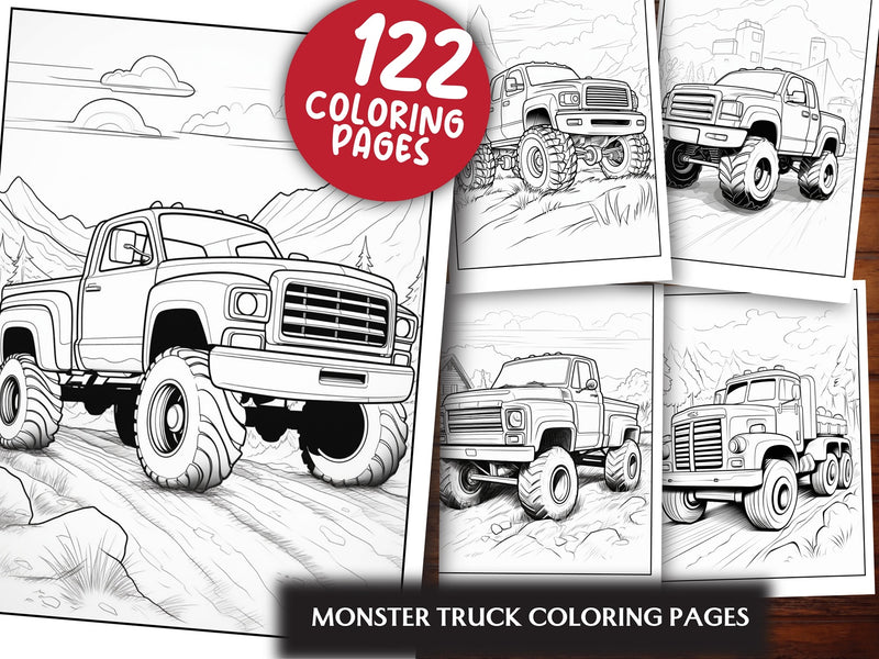 120 Monster Truck Coloring Pages - CraftNest - Digital Crafting and Art