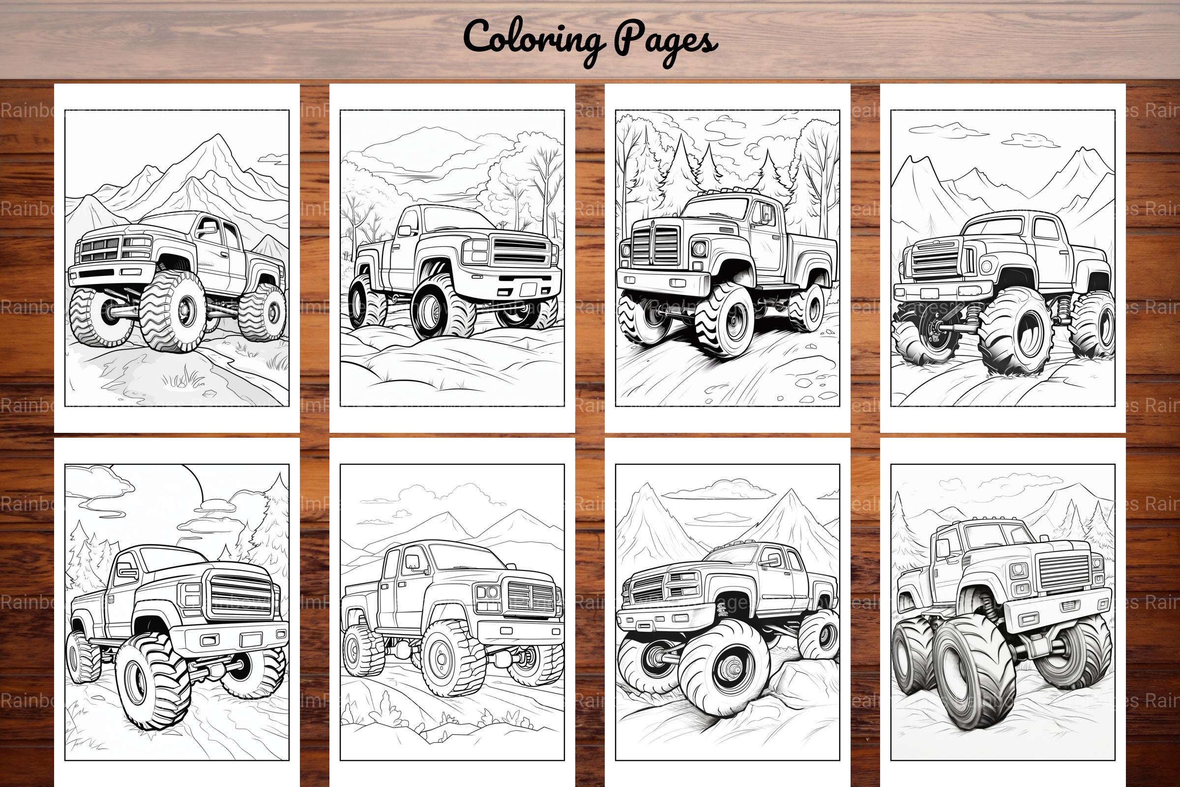 120 Monster Truck Coloring Pages - CraftNest - Digital Crafting and Art