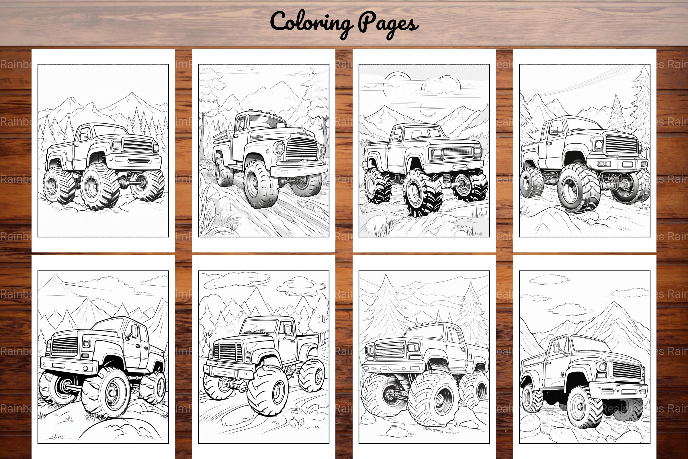 120 Monster Truck Coloring Pages - CraftNest - Digital Crafting and Art
