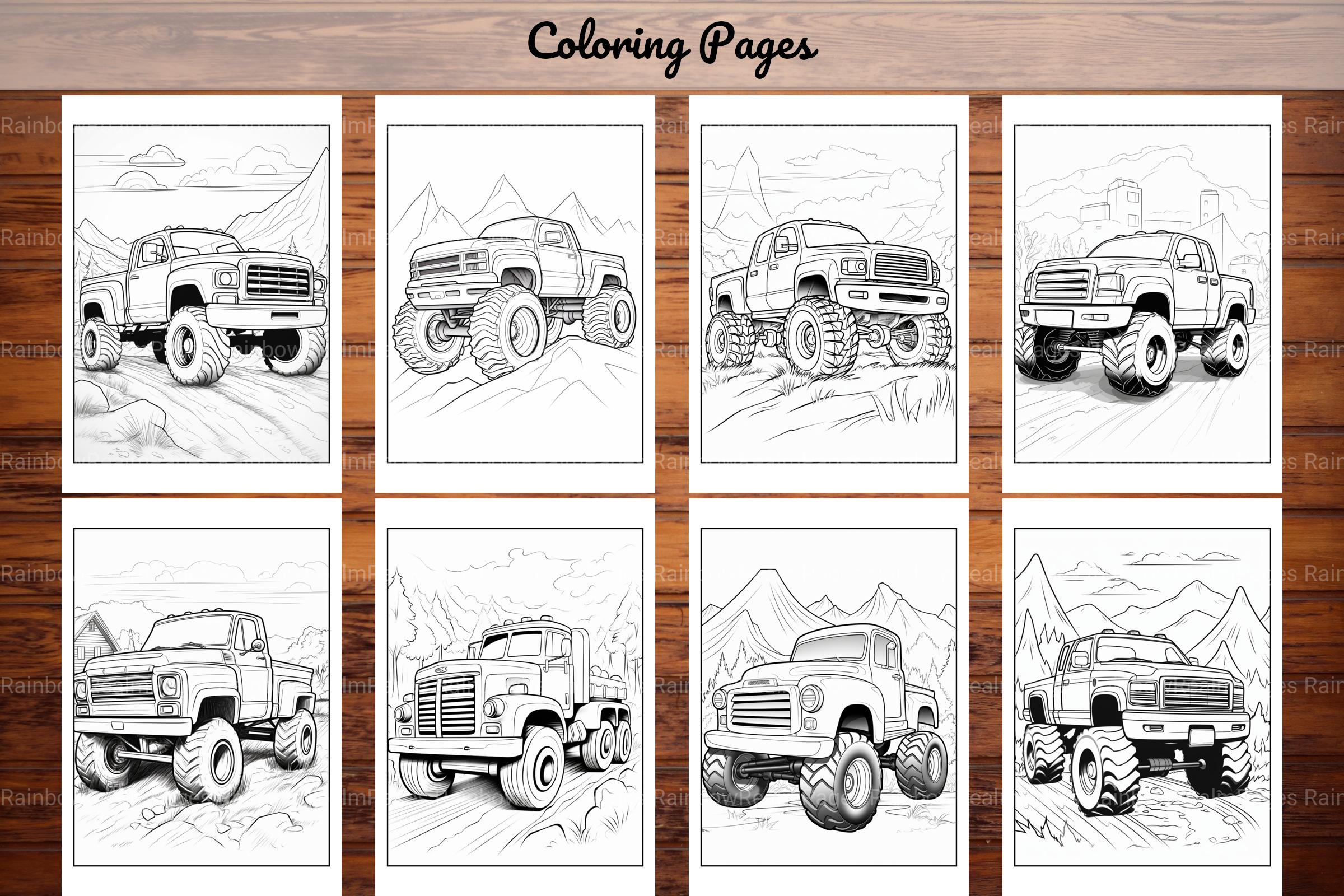 120 Monster Truck Coloring Pages - CraftNest - Digital Crafting and Art