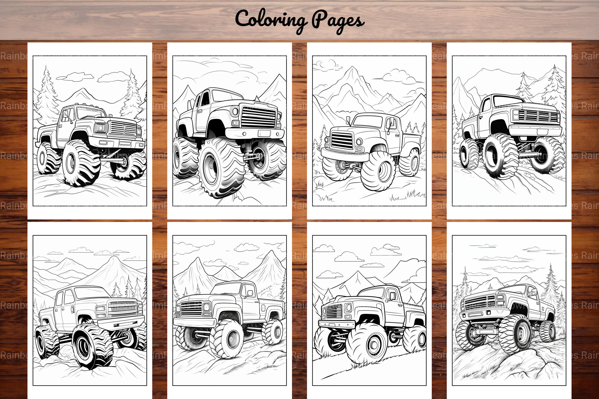 120 Monster Truck Coloring Pages - CraftNest - Digital Crafting and Art