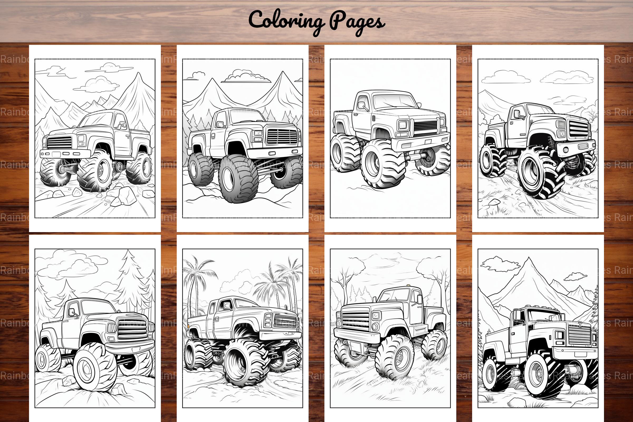120 Monster Truck Coloring Pages - CraftNest - Digital Crafting and Art
