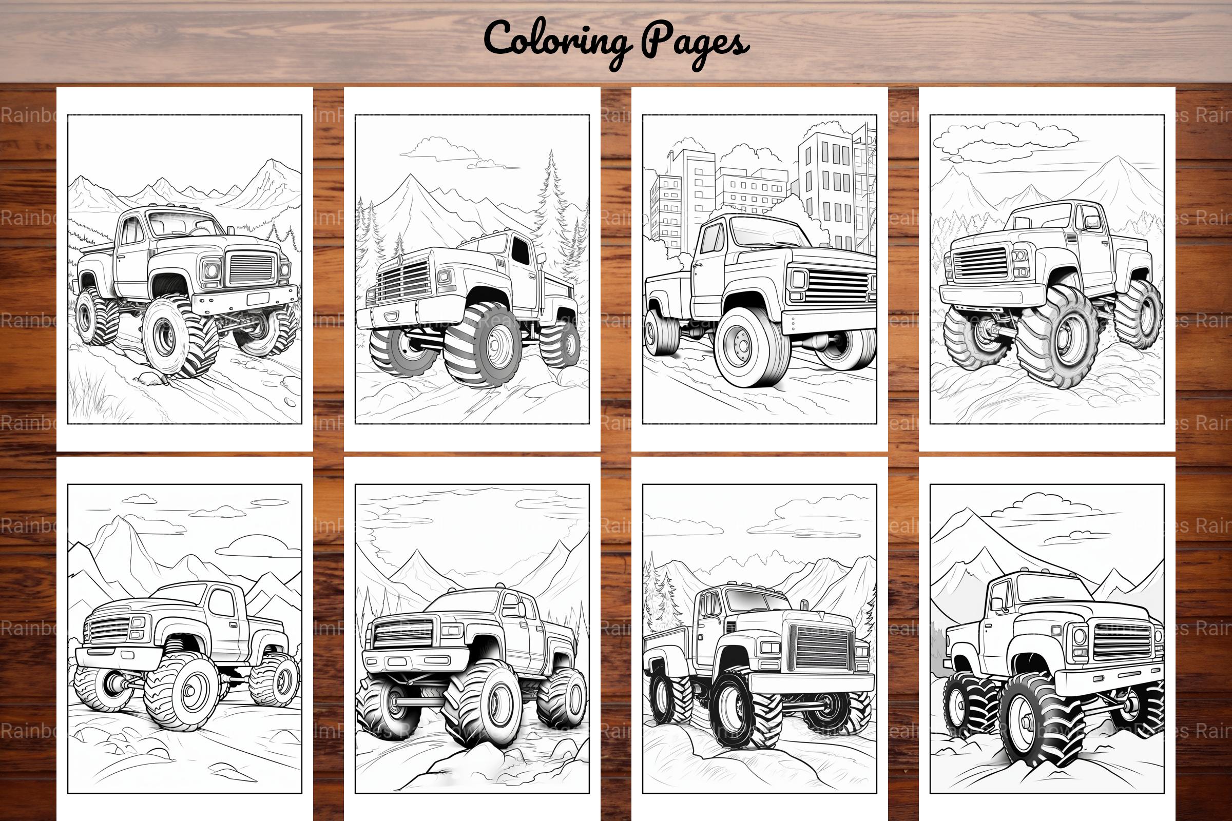 120 Monster Truck Coloring Pages - CraftNest - Digital Crafting and Art