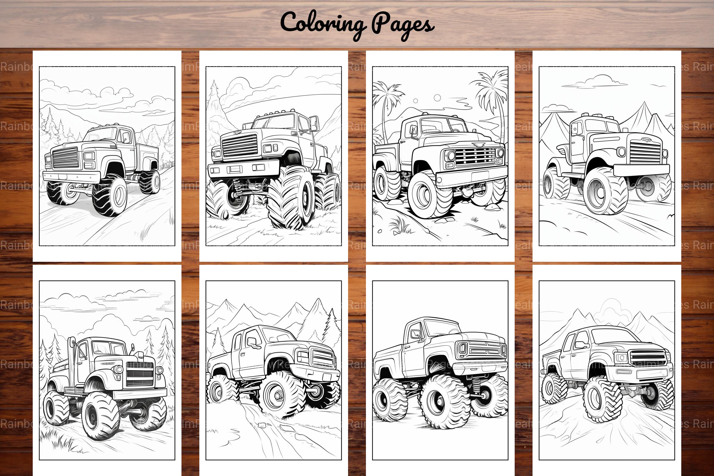 120 Monster Truck Coloring Pages - CraftNest - Digital Crafting and Art